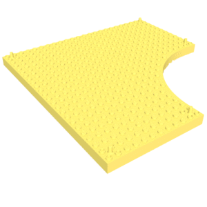 47115 - Brick, Modified 24 x 24 without 12 x 12 Quarter Circle, with Peg at each Corner