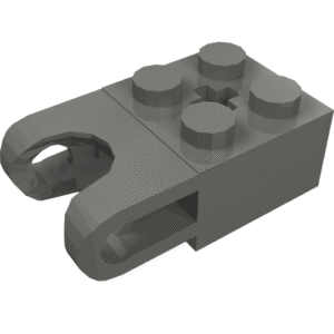 92013 - Technic, Brick Modified 2 x 2 with Ball Socket and Axle Hole - Straight Forks with Round Ends and Open Sides
