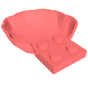 18970 - Clam / Scallop Shell with 4 Studs