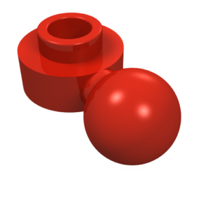 3614a - Plate, Round 1 x 1 with Tow Ball with Round Hole (Homemaker Figure / Maxifigure Hand)