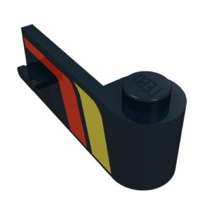 3821p03 - Door 1 x 3 x 1 Right with Red and Yellow Stripes Pattern