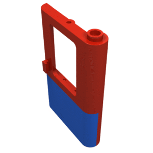 4182p05 - Door 1 x 4 x 5 Train Right, Thin Support at Bottom with Blue Bottom Half Pattern