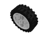 56904c01 - Wheel 30mm D. x 14mm with Black Tire 43.2 x 14 Offset Tread (56904 / 56898)
