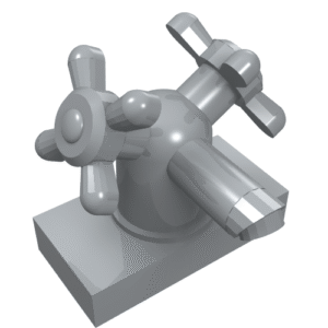 6936 - Tap 1 x 2 with Dual Handles, Large / Sink Faucet