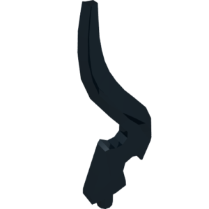 18395 - Wave Rounded Curved Single with Bar End and Triangular Base (Flame)