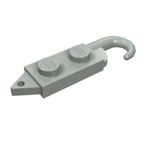 3127 - Hook Plate, Modified 1 x 2 with Crane Hook Left