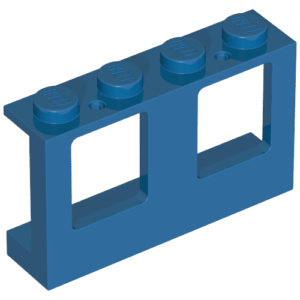 4863 - Window 1 x 4 x 2 Plane, Single Top Hole and Double Bottom Holes for Glass