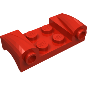 93590 - Vehicle, Mudguard 2 x 4 with Headlights and Curved Fenders