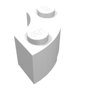 3063b - Brick, Round Corner 2 x 2 Macaroni with Stud Notch