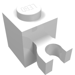 60475a - Brick, Modified 1 x 1 with U Clip (Vertical Grip) - Solid Stud
